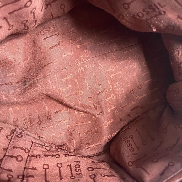 Fossil Reissue Satchel Handbag Vintage  Leather tan&brown antique tone Hardwares - Picture 12 of 16